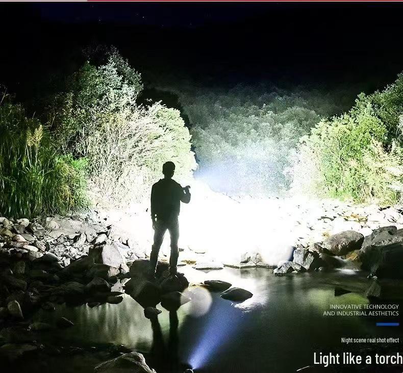 High-Power Long-Range Portable Searchlight - Super Bright, Multi-Function Outdoor Patrol Lamp