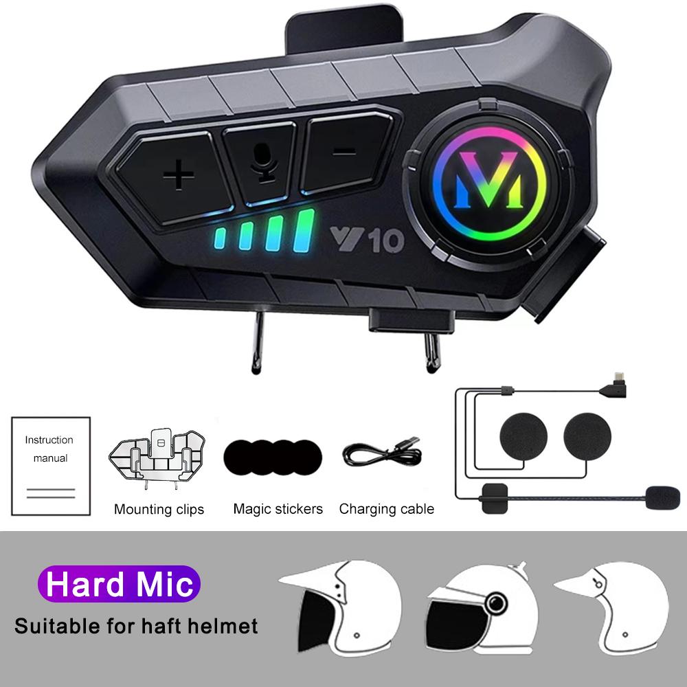 Bluetooth 5.3 Motorcycle Helmet Headset Wireless Noice Reduction Headphone Super Long Standby Waterproof Motor Earphones