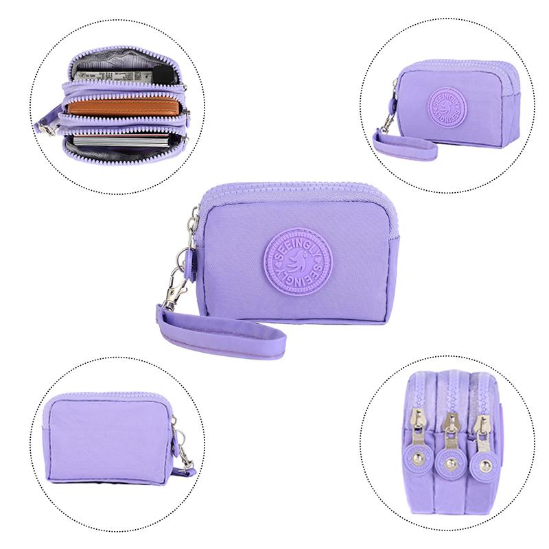 1 шт. кошелек для монет на молнии, подарочный кошелек для монет, простой водонепроницаемый чехол для ключей, многослойный кулон из нейлона, разноцветный