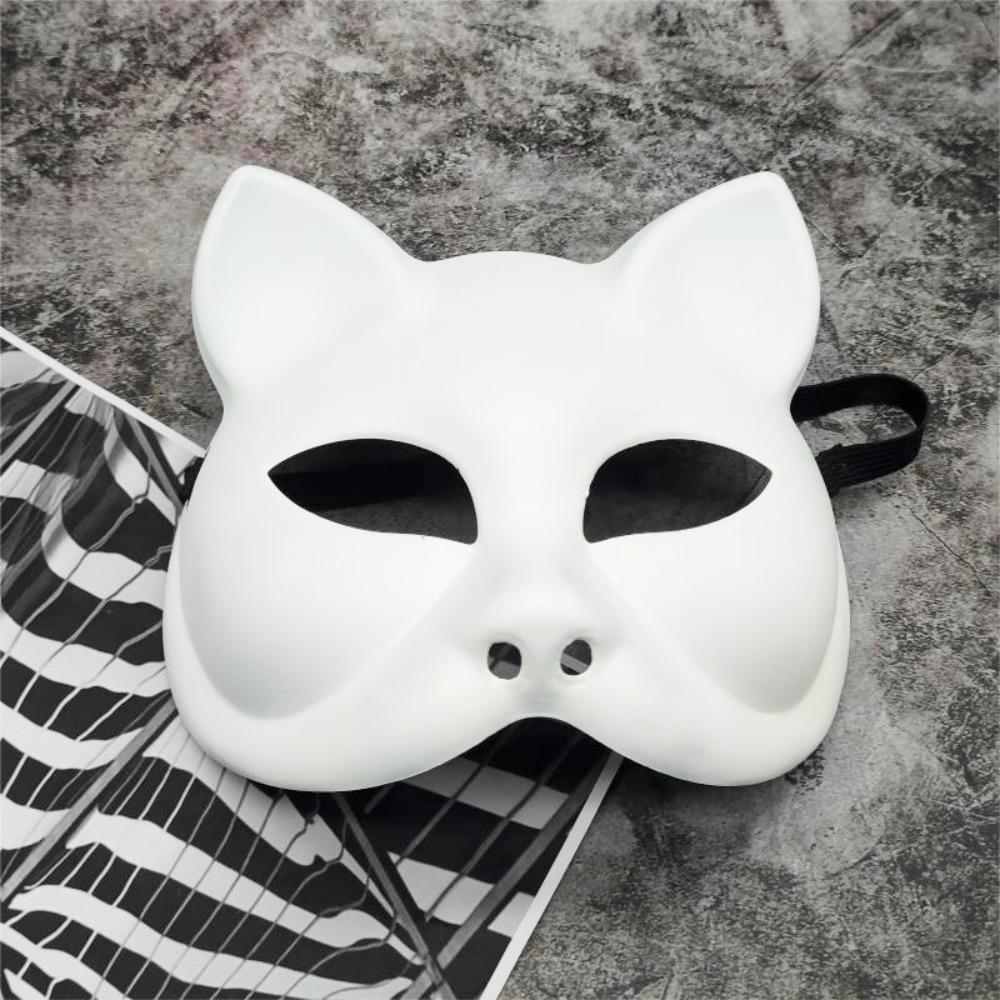Plastic Cat Half Face Mask Costume Props Halloween Mask Funny Cosplay Mask Party Supplies