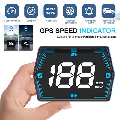Универсальный HUD GPS проекционный дисплей спидометр одометр компас светодиодный дисплей с сигнализацией превышения скорости для всех автомобилей измеритель скорости км/ч миль/ч