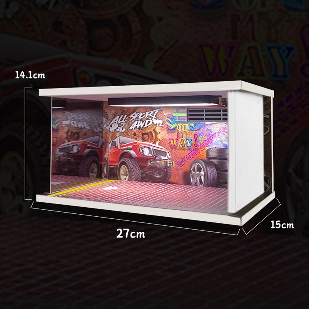 1:24 масштаба парковочная витрина гаража для автомобилей с подсветкой DIY сборка для макета моделей автомобилей