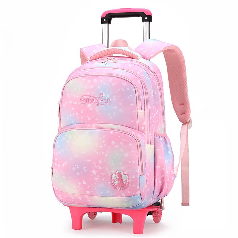 ZIRANYU Detachable Rolling Backpack for Girls
