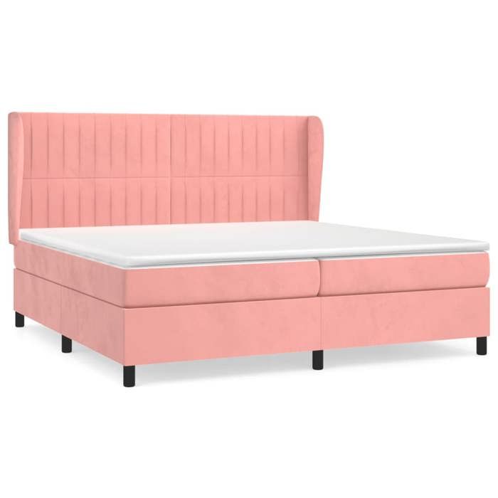 Maison Exclusive - Sommier à lattes de lit avec matelas Rose 200x200 cm Velours
