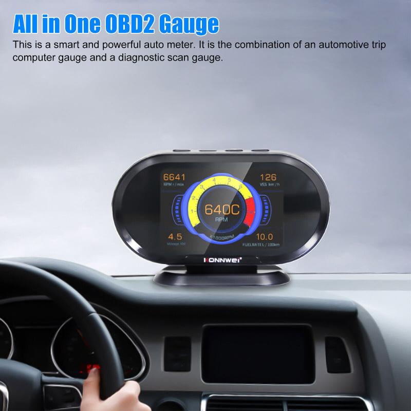 Kw206 2 в 1 Автомобильный сканер неисправностей Obd2 GPS цифровой спидометр Hud Head Up Дисплей Сигнализация Диагностика