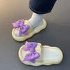 Модные женские летние новые уличные повседневные нескользящие пляжные туфли на толстой подошве женские туфли шлепанцы с бантом для женщин Zapatos De Mujer2024