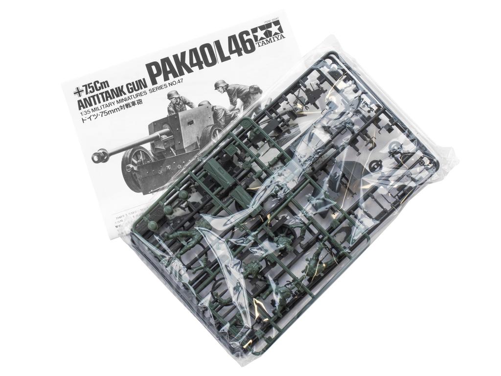 Tamiya 1/35 Military Miniature Series No. 47 German Army 75mm Anti-Tank Gun Plastic Model 35047