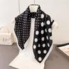 Korean simple polka dot imitation velvet herringbone pattern cotton and linen small square scarf silk scarf headscarf shawl decorative scarf scarf