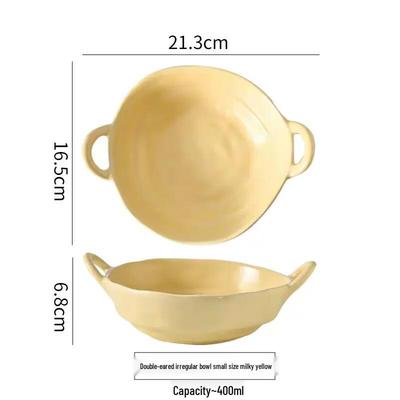 Керамическая суповая миска с двумя ручками ZISIZ