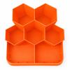 Orange desk organizer 7-compartment container for accessories