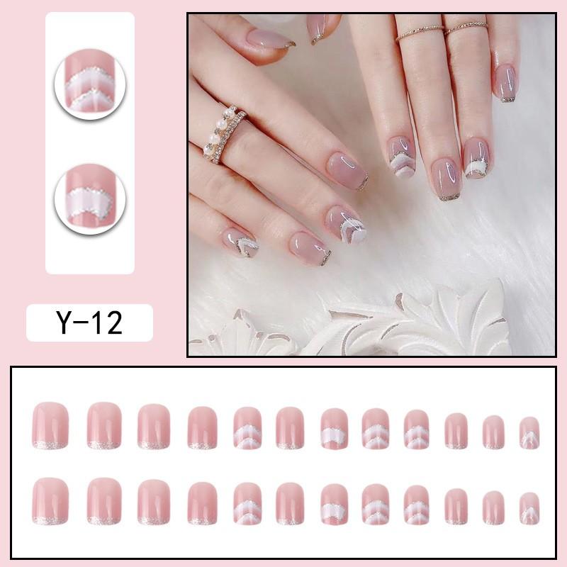 Reusable Press-On Nails With Cat Eye Effect Gradient Design Women Sweet Chic Style Wearable Nail Tips
