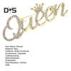 Fashion Rhinestone Queen Letter Brooch Pins for Women Luxury Crown Corsage Party Wedding Gifts Clothing Accessories