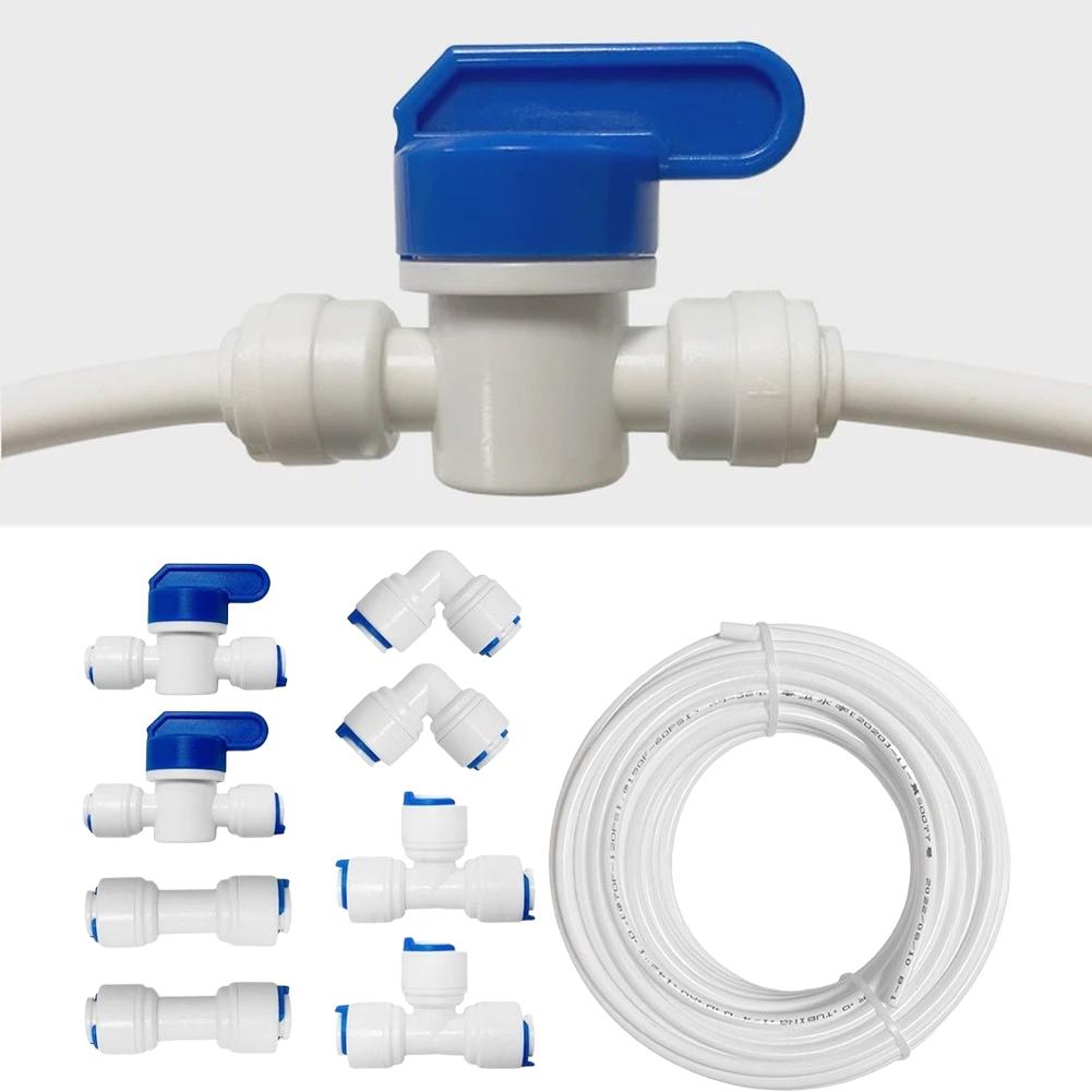 For Reverse Osmosis Quick Connect Fittings Kit 10 Meter White Plastic Tubing for Drinking Water Filter Systems