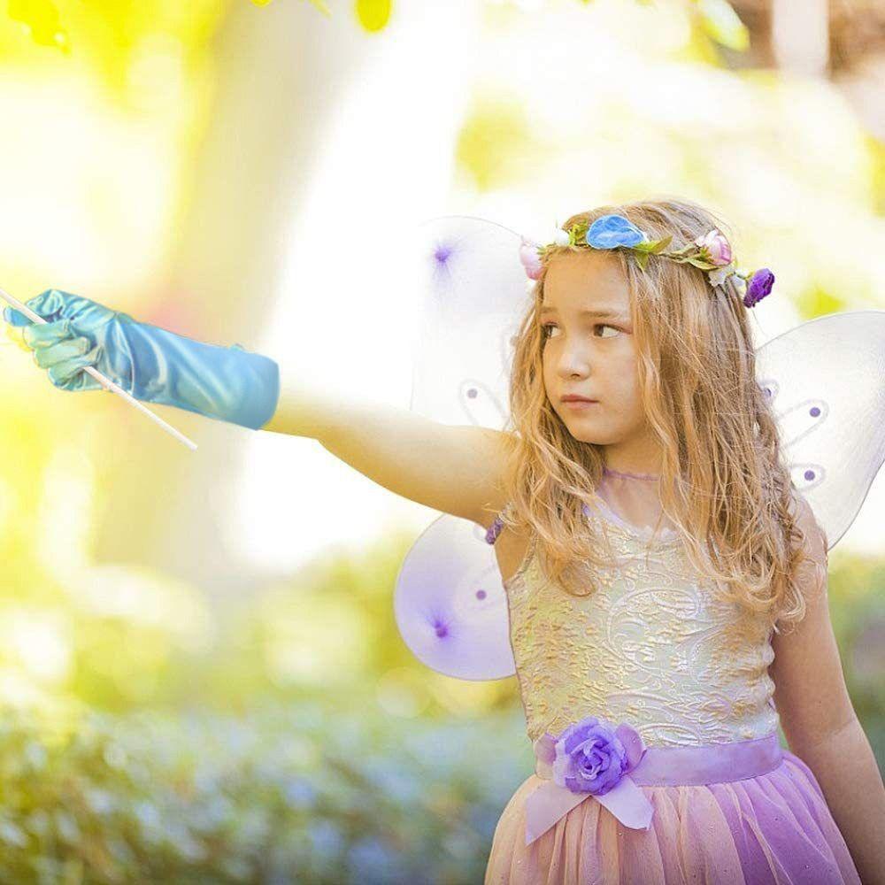 Однотонные детские перчатки Сатиновые танцевальные митенки Новая мода Сценический костюм для выступлений Девочки