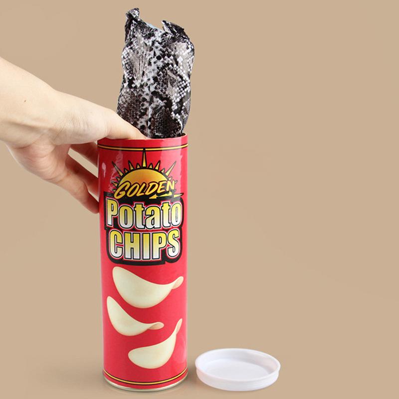Банки с картофельными чипсами, искусственная змея, день дурака, забавная новинка, шутка, трюк, игрушки