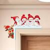 Рождественское украшение на дверь Милый мультяшный снеговик Санта Олень Пряничный человечек Декор дверного проема Деревянная табличка для дома Угол стены для стены Шкаф Полка