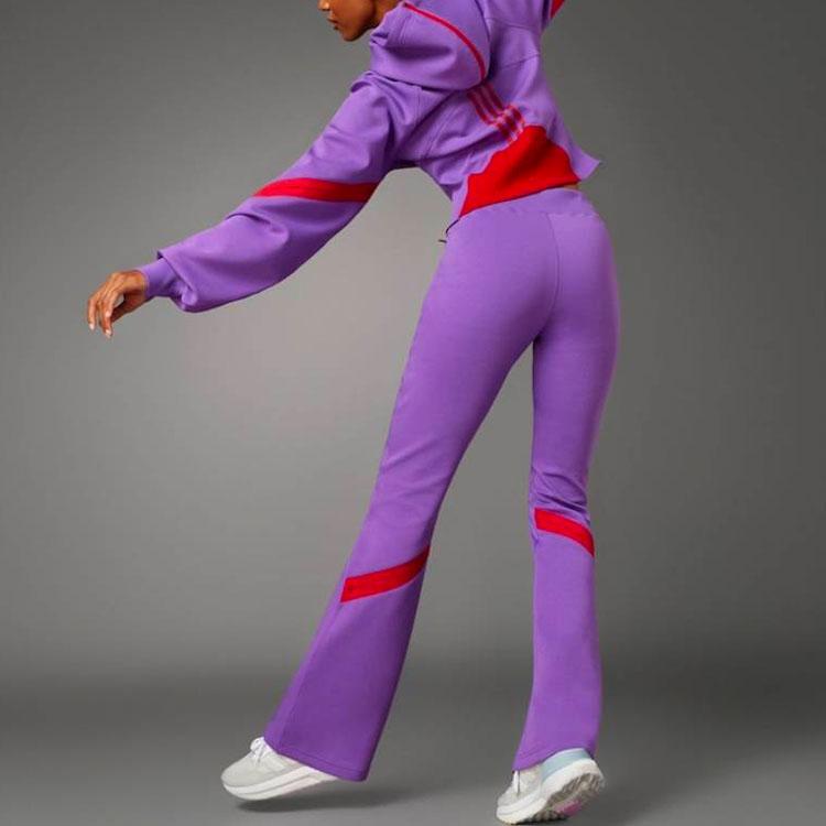 Adidas X Rui Zhou Collaboration FW23 Однотонные спортивные длинные брюки с ажурным дизайном, женские плавки, ярко-фиолетовые IU0167