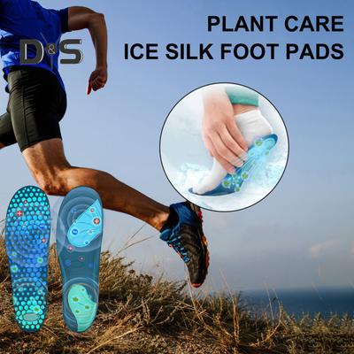 2 пары акупрессурных стелек, дышащие, ледяные шелковые, обезболивающие, противоскользящие, амортизирующие, мужские и женские, ортопедические, амортизирующие, массажные подушечки для ног