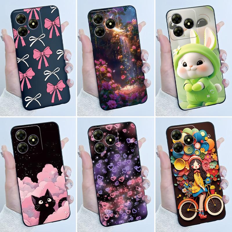 For Blackview Wave 8C 6.56" Wave 8 Black View Wave8C Wave8 Back TPU Soft Silicone Phone Case Luxury Cute Love Rabbit Funny Cover