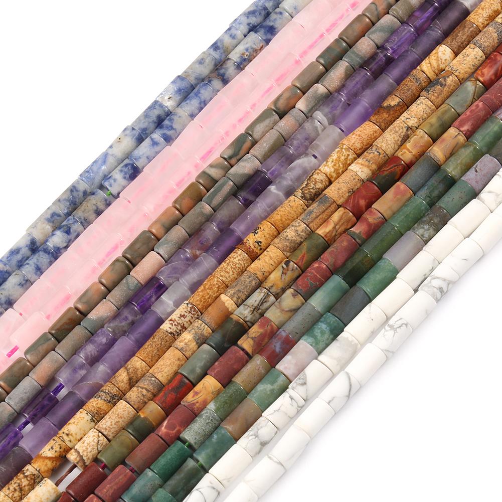 5x8 мм натуральные матовые камни, говлит, кристалл, яшма, агат, трубчатая колонна, свободные бусины для изготовления ювелирных изделий, аксессуары для браслетов «сделай сам», 15 дюймов