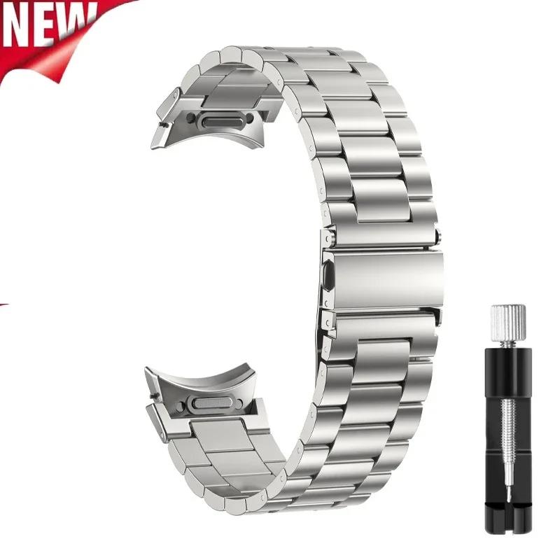 Металлический ремешок для Samsung Galaxy Watch 7 6 5 4 44 мм, браслет 40 мм, крепление One Click для Samsung Galaxy Watch 7 6 Classic, ремешок 47 мм