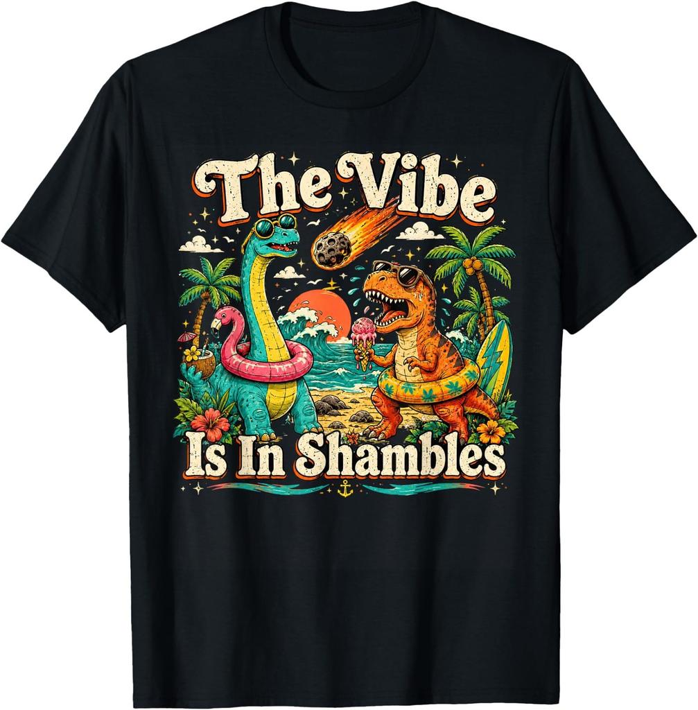 The Vibe is in Shambles Dinosaur Mental Health Awareness tee T-Shirt
