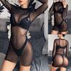 Bikini Sexy See-through Long Sleeve Beach Summer Party Swimwear Sexy Lingerie Bikini Long Sleeve Sexy See-through Swimwear