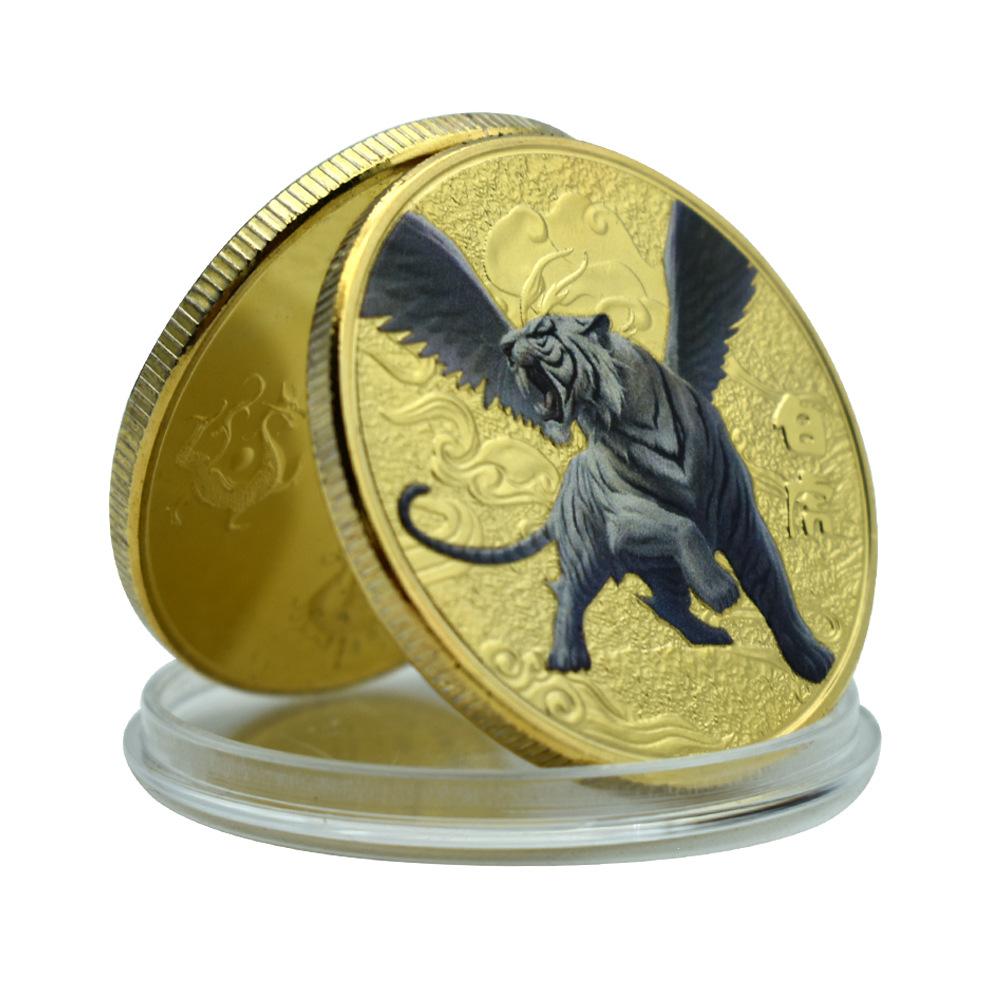 China's Four Great Divine Beasts, White Tiger, Green Dragon, Xuanwu, Vermilion Bird, Gold and Silver Commemorative Coins