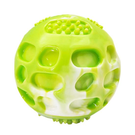 Скрипучий мяч для собаки Домашние животные Резиновая жевательная игрушка Нетоксичный Устойчивый к укусам Мяч для апортировки Способствует здоровью зубов для агрессивных жевателей Веселье в помещении и на улице