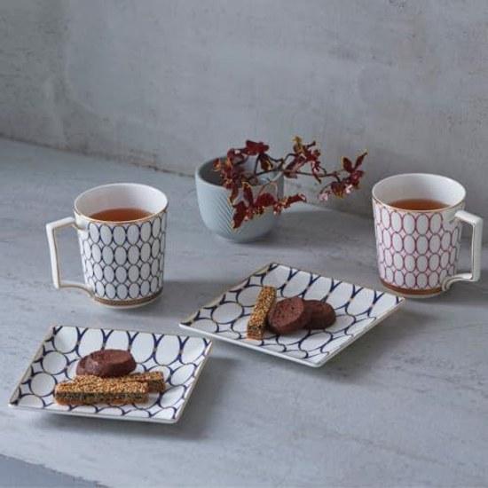 Wedgwood Official Wedding Wrapping Renaissance Gold Mug Cup Pair 300ml Pink Blue Tableware Gift Celebration Present Couple Imported Product