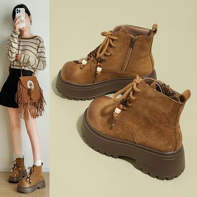 2025 Новая Платформа Женские Ботильоны Дизайнерские На Шнуровке Спортивная Обувь Зимние Нового Бренда Женские Ботинки Обувь для Ходьбы