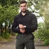 Мужская рубашка Hanye Outdoor с длинным рукавом, быстросохнущая, с защитой от брызг воды и эластичной рабочей одеждой с карманом, повседневная деловая быстросохнущая рубашка