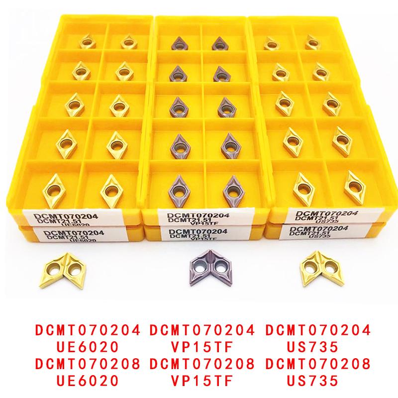 DCMT070204 DCMT11T304 VP15TF UE6020 Твердосплавная пластина для внутреннего точения Высококачественная CNC токарная пластина Режущие инструменты для токарного станка
