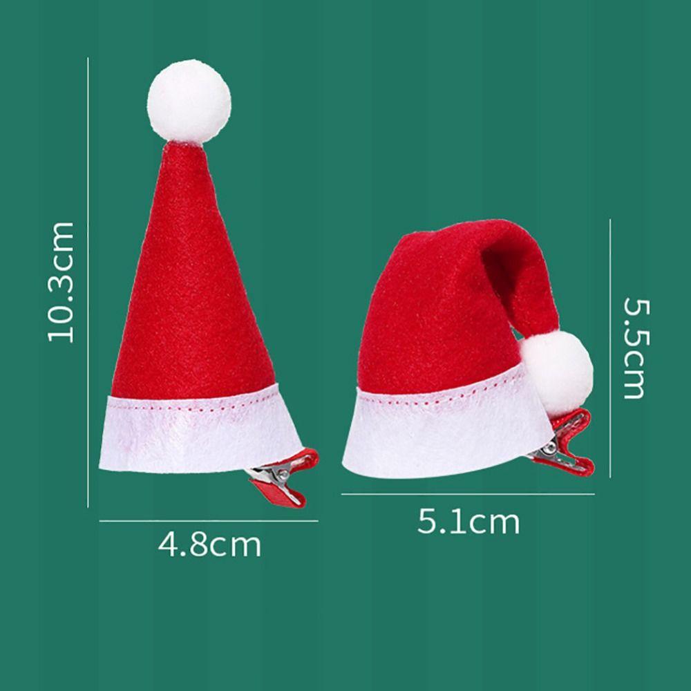 10Pcs Santa Christmas Hat Clips Mini Hair Grips Barrettes New Christmas Hair Clips Christmas