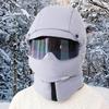 Шапка-ушанка 4-в-1 Теплая шапка Русская шапка С капюшоном Ушные клапаны Очки Для мужчин Женщин Зима Холодная погода Велоспорт Рождество