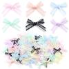 20pcs/lot 3.5x4cm Gauze Bows Colorful Small Size Satin Ribbon Bowknot Flower for Craft Handwork DIY Party Decoration Supplies