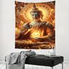 VIKAMA Stellar Buddha Aura Tapestry Cosmic Zen Wall Hanging For Bedroom Tea Room Meditation Space Decor Spiritual Fabric Art