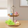 Dried Fruit Box Cake Stand Two Layer Serving Dishes Trays Platters Snack Holder Wooden Ornament for