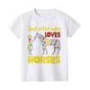 Just A Girl Who Loves Horses Print Kids Tshirt Toddler Short Sleeve Shirt Girls Cute Clothes Children Kid Gift Child Summer Tee