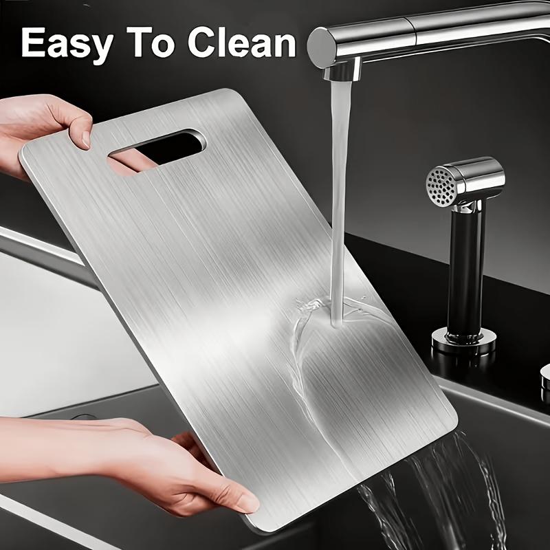 2026High-end cutting board - Double-sided Stainless steel for kitchen and dining use Cost-effective model Suitable for small kitchens Rv Small