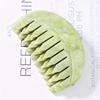 1pc Xiuyan Green Head Massage Comb, Natural Stone Guasha Scalp Massager Comb, Hair Comb Scalp Care Massage Tool. Multi-Functional Handheld Head