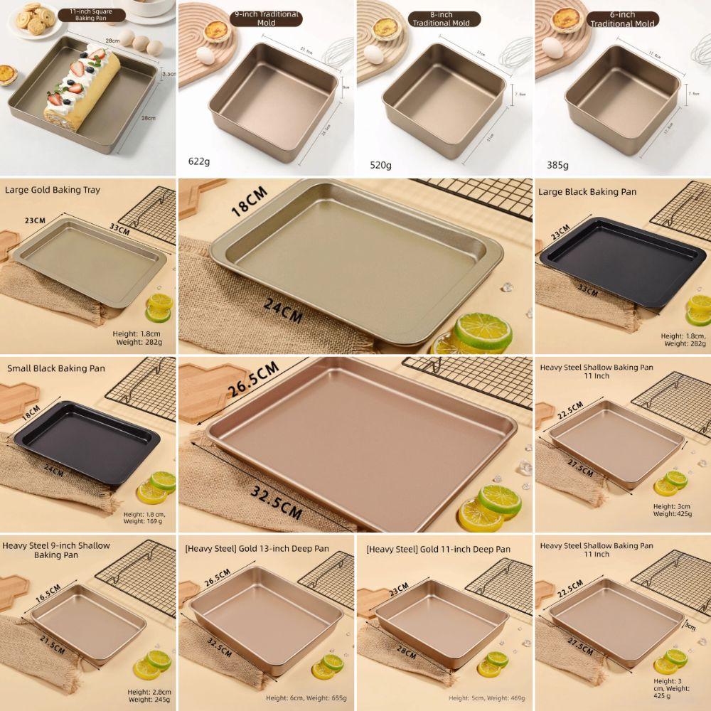 Non-Stick Square Baking Pan Multisize Bakeware Tools Easy Cleaning Cake Mold Tray Cake Baking