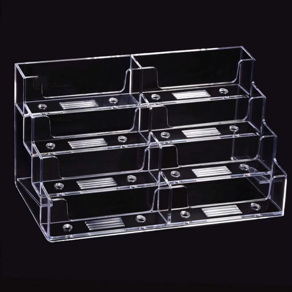 4 Layers Business Card Box Transparent Business Card Storage Box Office Supplies
