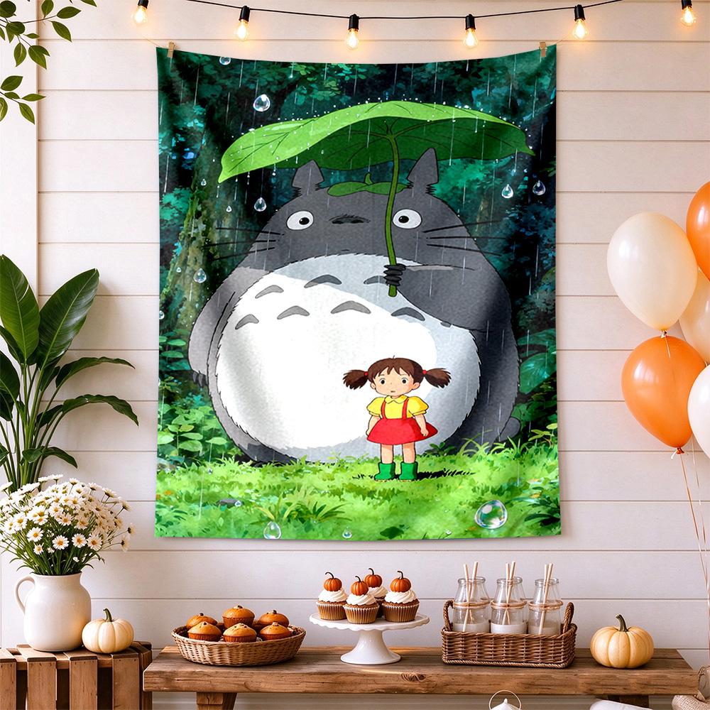 Neighbor Totoro Vintage Tapestry Nordic Minimal Designed for Bedroom Living Room Balcony All Season Gallery Wall Gift for Friends & Family