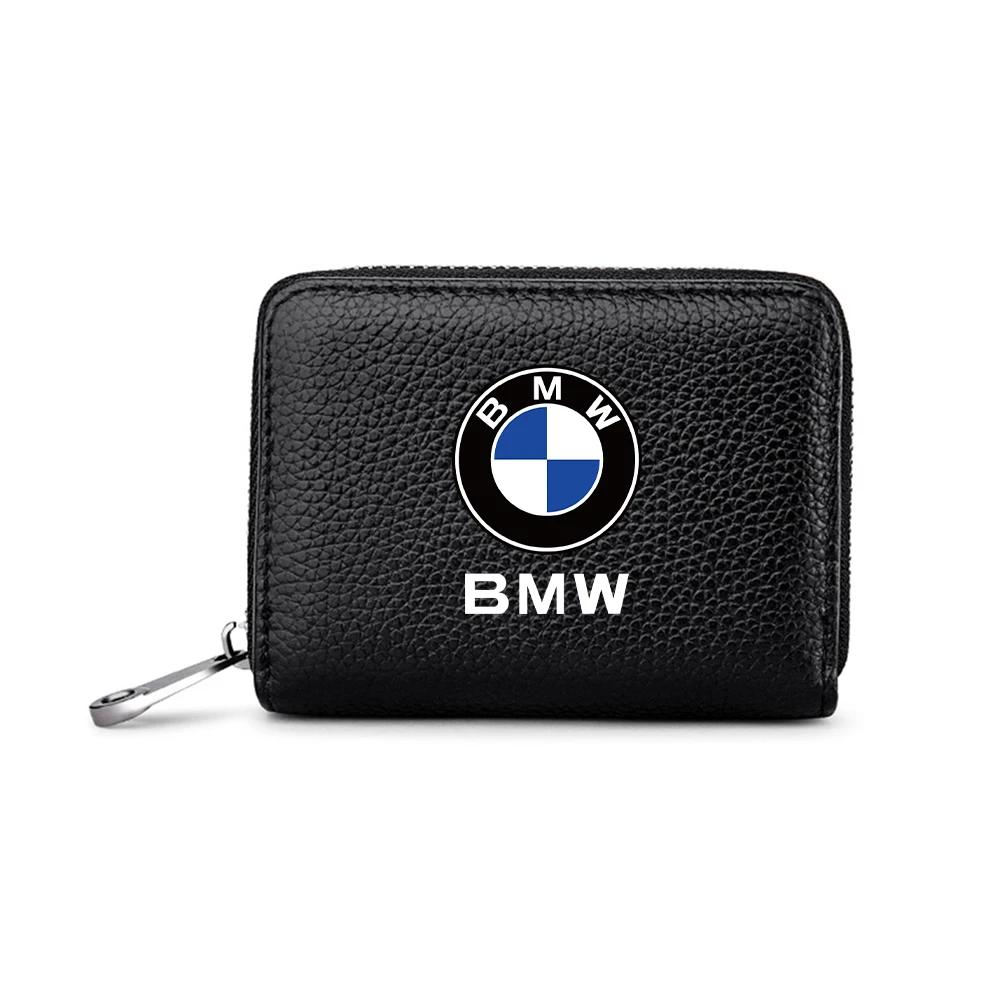 BAAZ2 Наклейка на автомобиль Для BMW Для BMW Кожа PU Мужчины Женщины Держатель для карт Маленький кошелек на молнии Кошелек для монет Однотонный Дизайн-гармошка rfid ID Автобусный