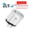 Двойное быстрое зарядное устройство 58 Вт с 2 портами PD + QC3.0, Адаптер с несколькими вилками (ЕС/США/Великобритания/Австралия)