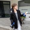 Весна и Осень новый корейский стиль серый с рукавами-фонариками тонкий маленький костюм женский повседневный свободный темперамент пиджак прилив