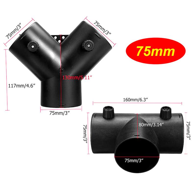 60 /75mm Y T Car Heater Air Vent Ducting Piece Exhaust Connector Dual Closable Open Regulatin For Webasto Diesel Parking Heate