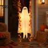 Waterproof Patio Tree Hanging Props Swinging Ghost Halloween Decoration for Outdoor Garden Yard, Weighted Fabric Flying on A Swing with LED