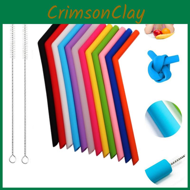 Высококачественная силиконовая питьевая соломинка длиной 200 мм, можно использовать в микроволновой печи, западный стиль, однотонная